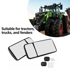 2 X DUAL UNIVERSAL MIRRORS Pair Tractors Truck Wing Split Fixing Dual Zoom HGV