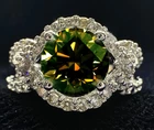 3.5 Ct Vvs1 Champagne Brown Round Moissanite Wedding Ring Sterling Silver Size 7