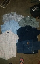 mens izod ,chaps ,wrangler, ariat ,woolrich, saddlebree,van heusen, dress shirts