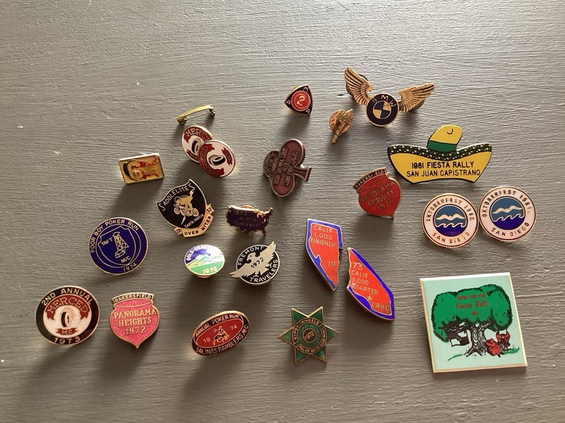 1970-80s California Motorcycle Pins Gypsy Wheels High Sierra Lone Pine