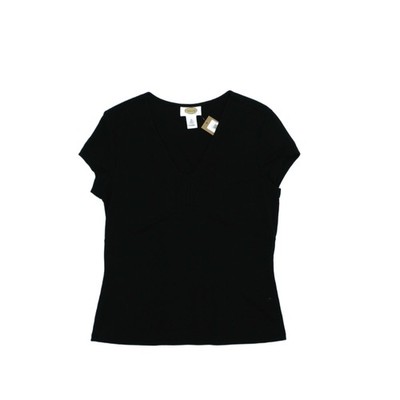 Talbots Damen Bluse S Schwarz 100% Sonstige Kurzarm Basic