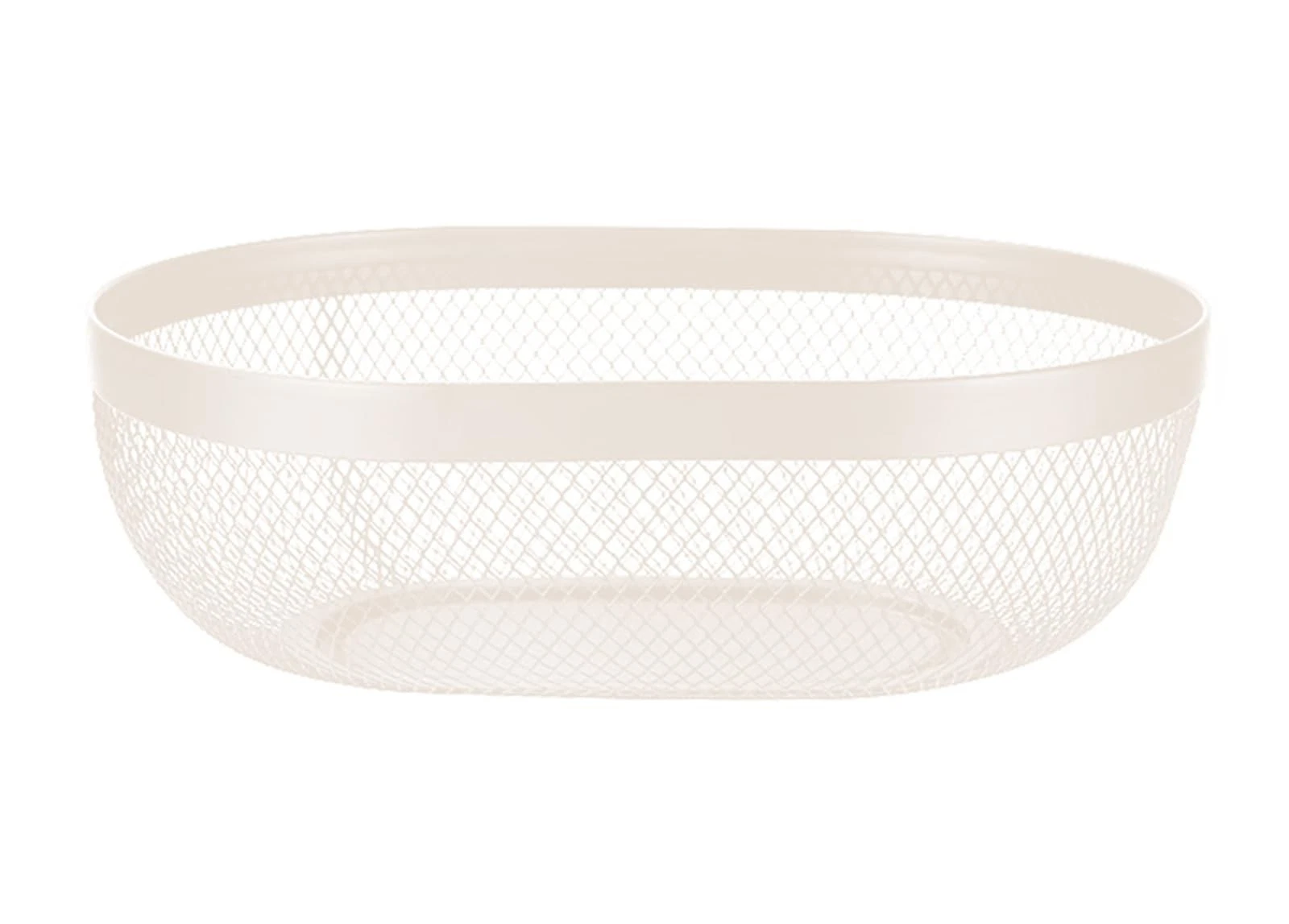 Metal Mesh Steel Basket Oval Wire Storage Organizer Fruit Garden White