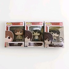 Funko Pop Death Note 216 218 219 Light, L &  L with Cake Set Animation 