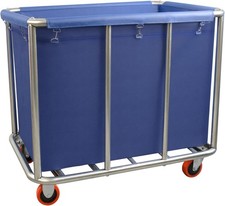 Heavy Duty 420L Rolling Laundry Cart with Waterproof Liner - Blue