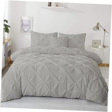 Pinch Pleated Super King Plus 120X120 Silver Grey Pintuck Duvet Cover Sets
