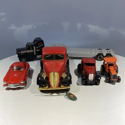 LOT of 5 Vintage Diecasts w/CORGI MERCEDES 300SL RED RARE RED INTERIOR 1:36