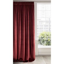 RIA opaque velvet curtain with curling ribbon 1 piece Plain Thermal Curtain, Ve...
