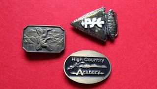 Lot Of 3 Brass Belt Buckels USA made PSE Archery and Ducks