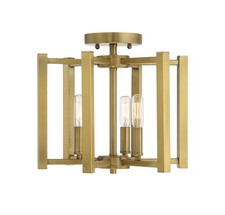 Savoy House 6-7702-3 Benson 3 Light 13"W Semi-Flush Ceiling - Brass
