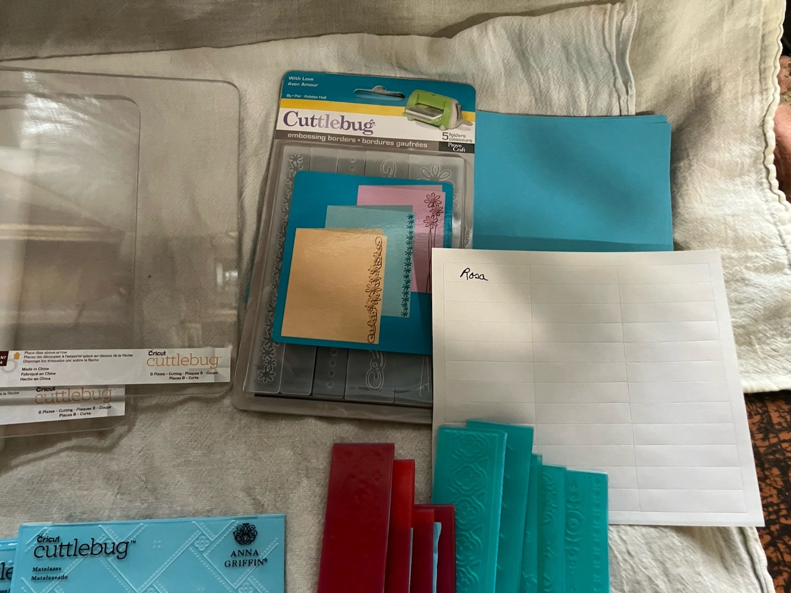 30+ Piece Large Lot Of Anna Griffin Cricut Cuttle Bug  Embossing Borders & Cards