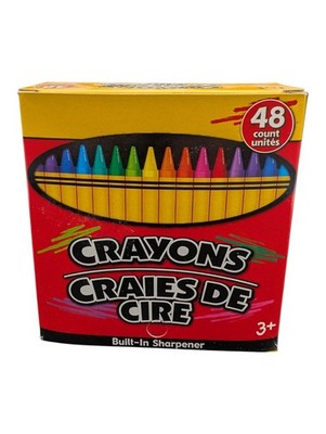 Jot 48 Count Crayons with Built-in Sharpener Non-Toxic Kids Craft Art Supplies