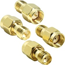 SMA zu RP SMA Adapter Set 4 Stück  Kupfer vergoldet