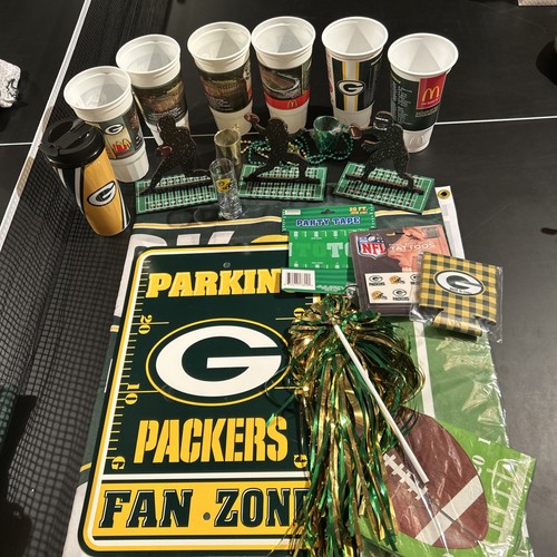 Green Bay Packers NFL Football Decor Party Supplies Memorbilia Lot of 21