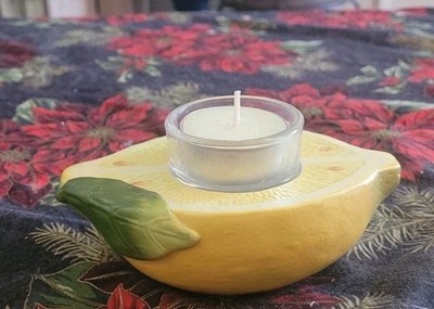 Partylite Lemon Votive Candle Holder Ceramic , Easter, Spring , Summer-Birthday