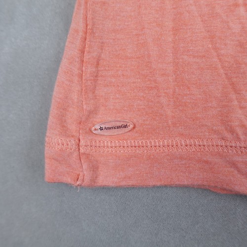 American Girl T Shirt Size M 10-12 Tie Front Orange Graphic Sing Your Story S/S - Picture 2 of 8