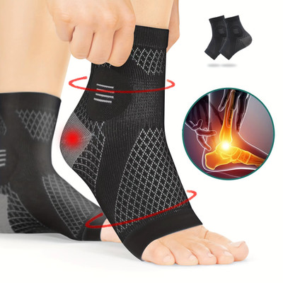 Paar Kompressionsstrümpfe für Knöchel Orthopädische Unterstützung Fußbett offene Spitze