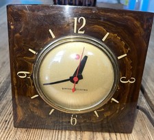 General Electric 3H178 Marbled Catalin Bakelite Clock VERY NICE! Working!