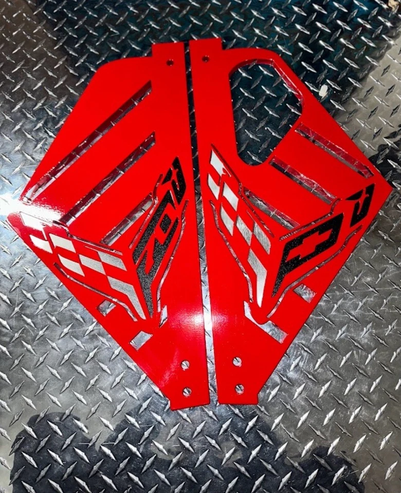 2020/2024 CORVETTE C8 ENGINE 70TH Anniversary Edition Torch Red SIDE PANELS - Image 2 of 2
