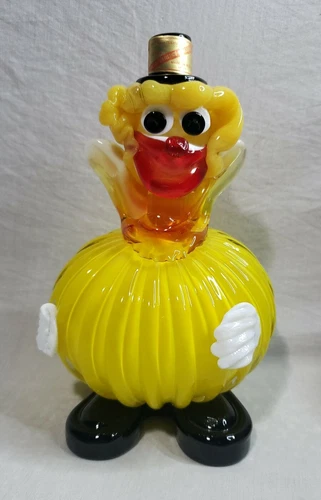 Vintage Venetian/Murano Glass Fat Yellow Clown Made In Murano Italy~Heavy 2 lbs~