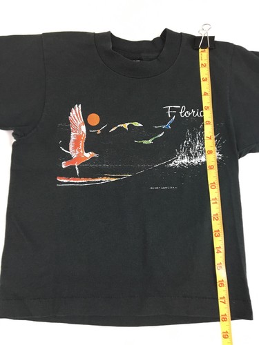 Vintage 1990s Florida Youth Tee Kids 10-12 Rainbow Bird Sarasota Sunset Birds - Picture 4 of 5