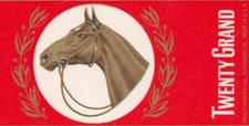 c1975 Twenty Grand Race Horse Test Market Tobacco Pack Label Phillip Morris USA