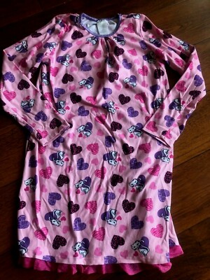 girls LIL VICKY'S NIGHTGOWN soft PINK cats leopard KNEE LENGTH pajamas sz 10/12