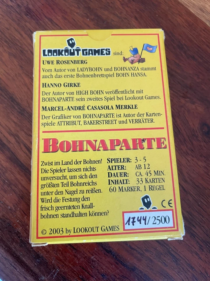 Kartenspiel  Erweiterung    Lookout Games  Bohnaparte  Karten noch in Folie - Bild 2 von 2