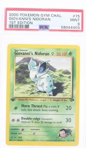 Giovanni's Nidoran ♀ (1st Edition) graded PSA 9 for sale on eBay