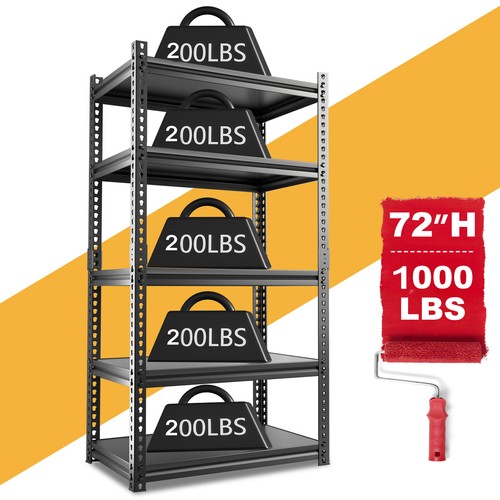 NAIZEA Scaffale Portaoggetti 5 Ripiani Regolabile Resistente 36"Lx16"Wx72" H - Foto 16 di 16