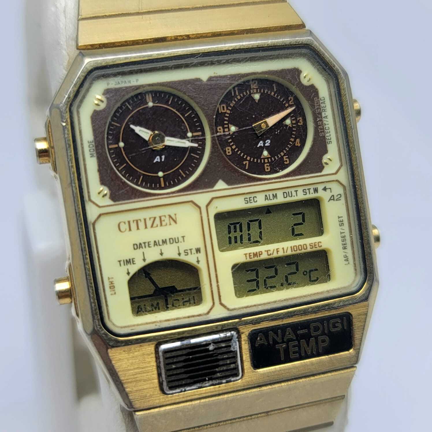 Citizen 8982 Citizen Ana Digi Temp Manual 1983 Rare Vintage