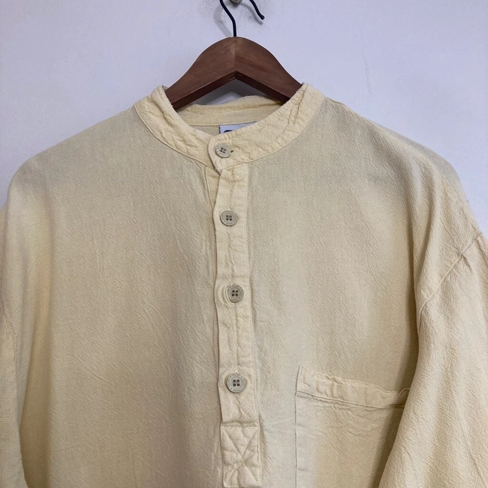 Vintage Tilley Shirt Mens Large Cotton Long Sleeve Half Button Made in Canada Foto 3 de 4