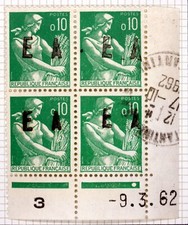 CONSTANTINE  BLOC 4 DATE  ALGERIE EA 1962 surcharge  OBLITERE   Y96