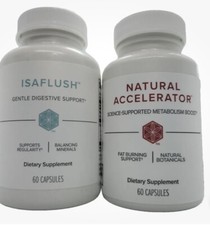 Isagenix IsaFlush EXP 9/26  Natural Accelerator EXP 9/27 Free Shipping 60 Caps