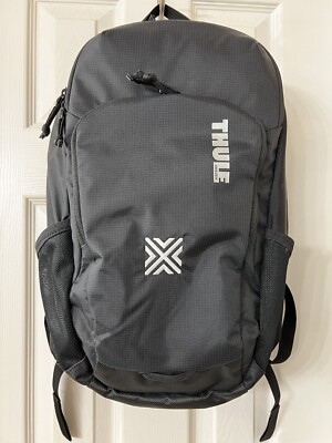 New Thule Sweden Achiever 17  College, Travel, Work, Laptop Black Backpack