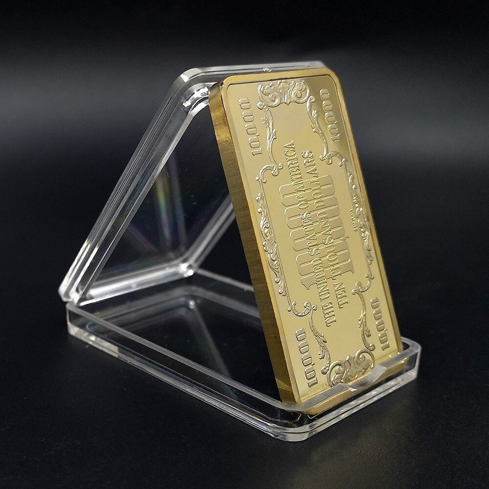 Superb 1 ounce .999 Fine Gold Clad $10,000 Note Collect Bar Free ...