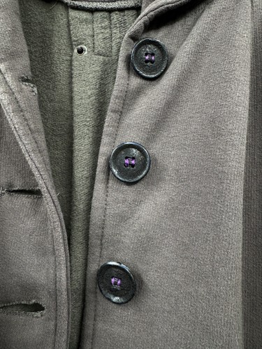 BROW.NY. Soft Coat Sz Large Charcoal Gray French Cuff - Picture 12 of 15