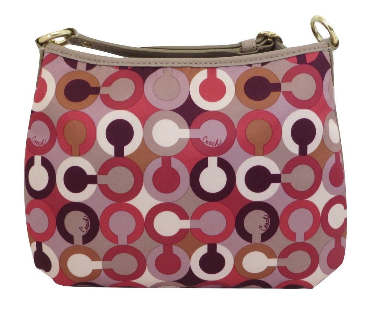 New NWT Coach Madison Op Art Signature & Leather Crossbody