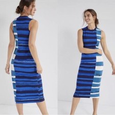 Anthropologie Corey Lynn Calter Blue Striped Midi Pullover Dress