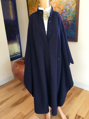 navy wool cape
