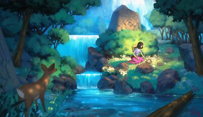 Anime natureby roberto gatto deer Playmat Gaming Mat
