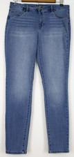 D. JEANS Size 12 Girl's Jeans Tapered Leg Zip Front Stretch Blue