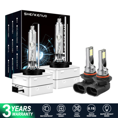 4pcs HID Headlight Low Beam + Fog Light Bulbs kit for Corvette C6 2005-2013
