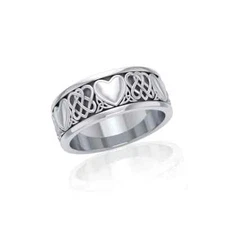 Celtic Love Heart Spinner Ring 925 Sterling Silver  Heritage Ancestry Jewelry