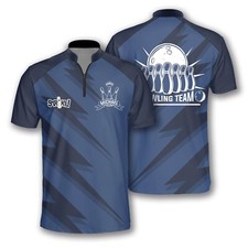 Blue Lightning Custom Bowling Jerseys for Men S5XL