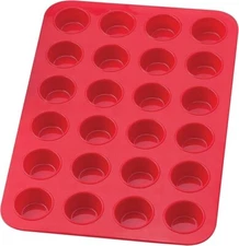 Mrs. Anderson's Baking Silicone 24 Cup Mini Muffin Pan Non Stick European Grade