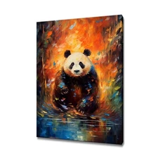 Panda Art Print | Colourful Animals Canvas Picture | Wild life Painting Wall