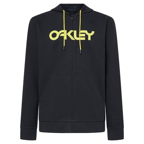 Sudadera con capucha Oakley con cremallera completa negra/azufre informal para adultos