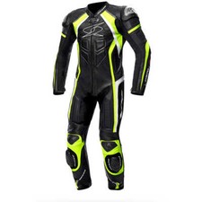 Leather suit Spyke Losail race Black white yellow fluo size 52