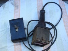 Alte Reichsbahn Handlampe mit Schalterblock,Bakelit-Griss