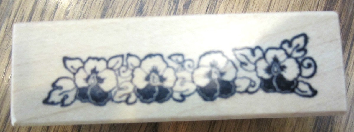 Psx Pansies C-361 Floral Botanical Garden Border Vintage Wooden